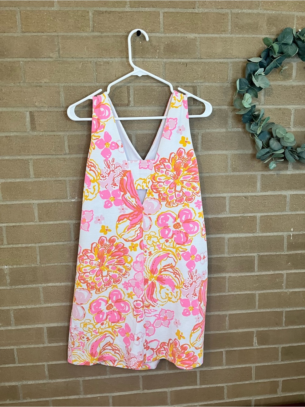 Lilly Pulitzer Pink & Yellow Floral V-Neck Mini Dress - Picture 5 of 5